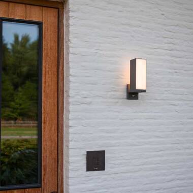 Image of Lutec Cuba LED Outdoor Wall Light with PIR Sensor