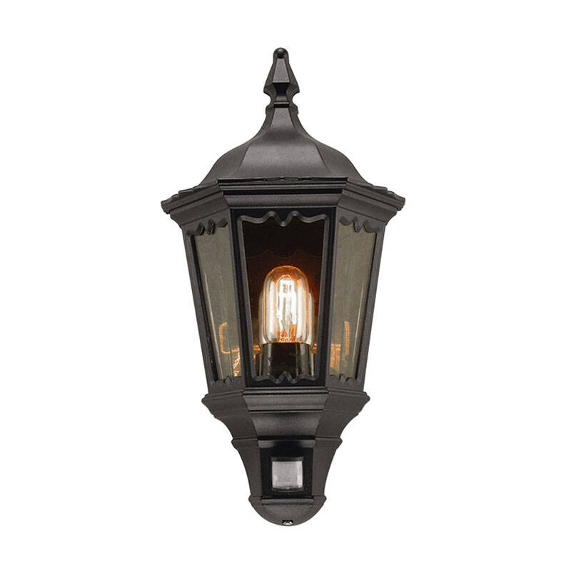 Image of Elstead Medstead Half Lantern Outdoor Wall Light with PIR Sensor