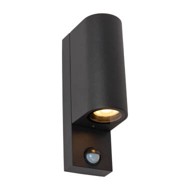 Lucide Zaro Ir Rounded Outdoor Up & Down Wall Light with PIR Sensor