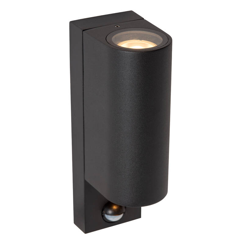 Image of Lucide Zaro Ir Rounded Outdoor Up & Down Wall Light with PIR Sensor