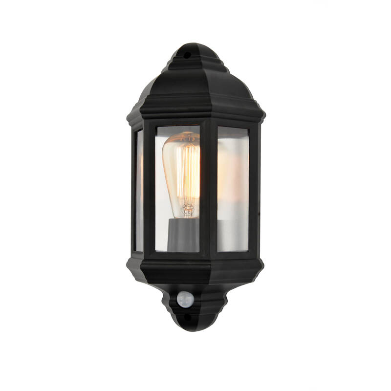 Image of Forum Coastal Athena Half Lantern Outdoor Wall Light with PIR Sensor