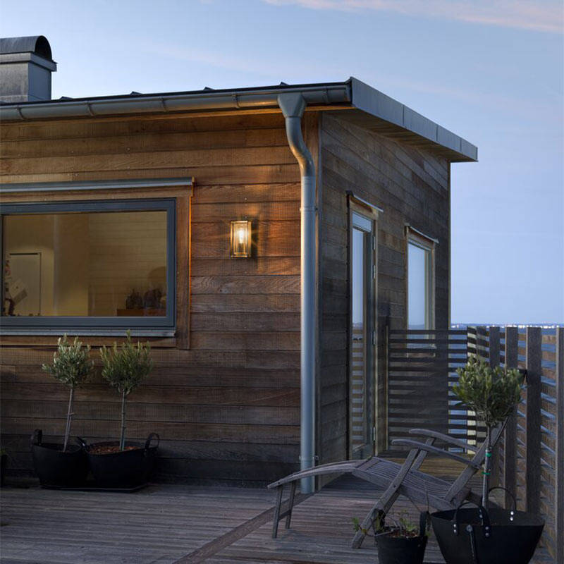 Image of Konstsmide Brindisi Half Lantern Outdoor Wall Light with Microwave Sensor