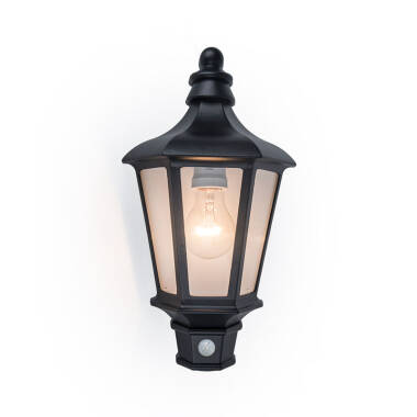 Lutec Cotswold Half Lantern Outdoor Wall Light with PIR Sensor