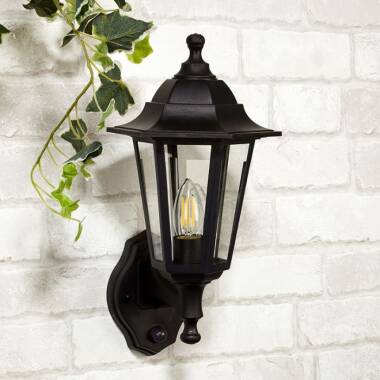 Searchlight Garrett Coach Lantern Outdoor Wall Light with PIR Sensor