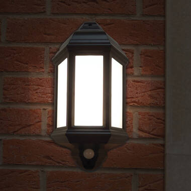 Image of Eterna Veco LED Half Lantern Outdoor Wall Light with PIR Sensor
