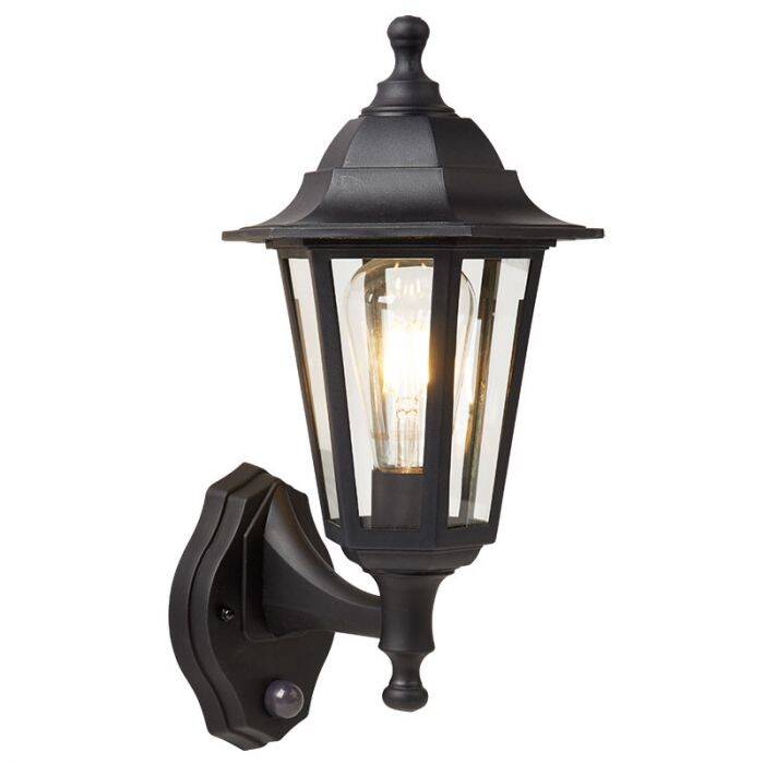 Image of Searchlight Garrett Coach Lantern Outdoor Wall Light with PIR Sensor