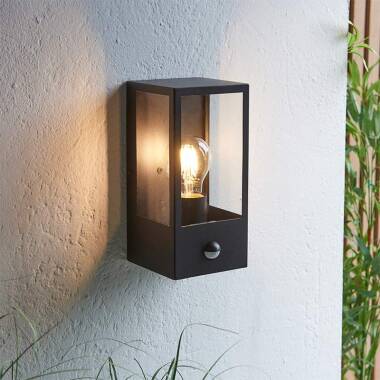 Image of Endon Oxford Half Lantern Outdoor Wall Light with PIR Sensor