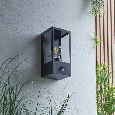 Image of Endon Oxford Half Lantern Outdoor Wall Light with PIR Sensor