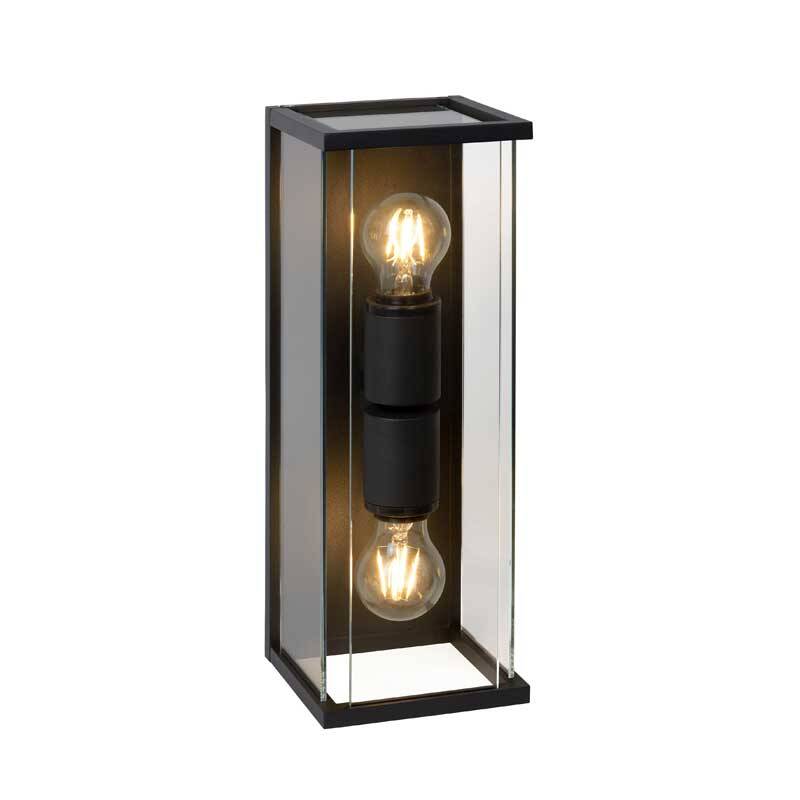 Image of Lucide Claire Half Lantern Outdoor Twin Wall Light