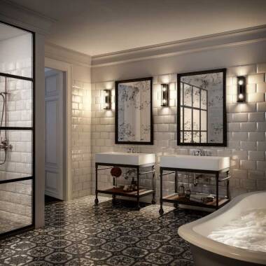 Image of Lucide Claire Half Lantern Outdoor Twin Wall Light