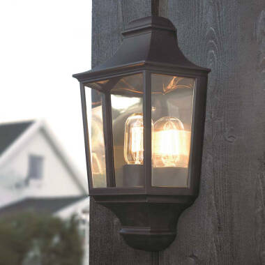 Image of Norlys Turin Outdoor Half Lantern Wall Light