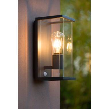 Image of Lucide Claire Half Lantern Outdoor Wall Light with PIR Sensor