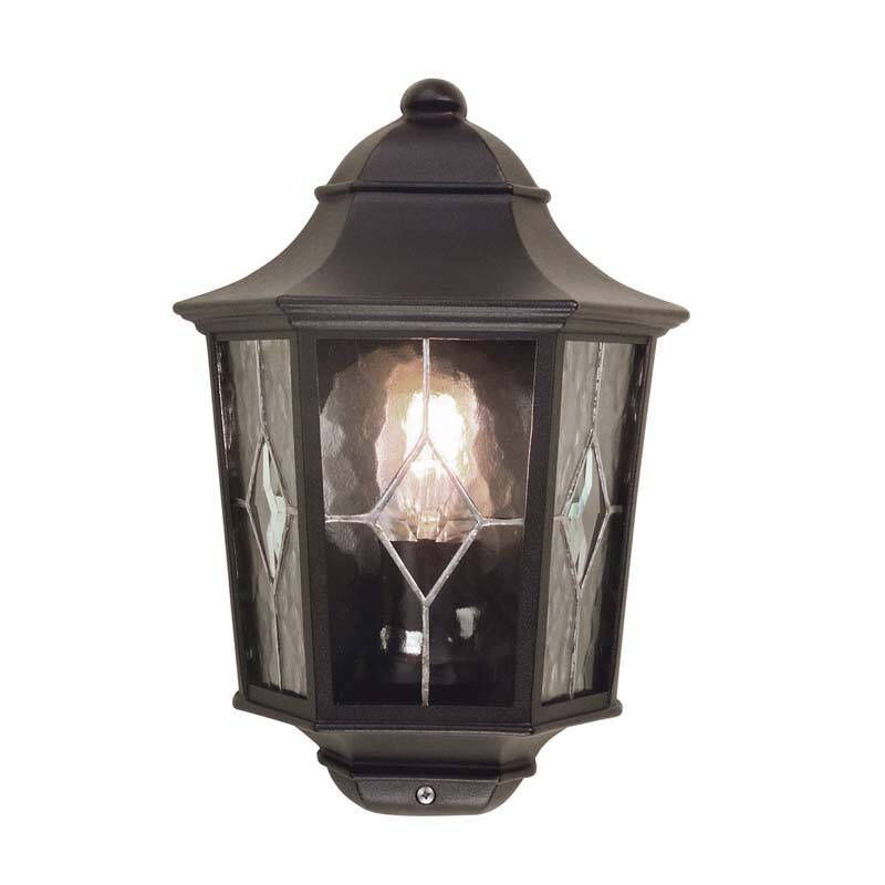 Image of Elstead Norfolk Large Half Lantern Outdoor Wall Light