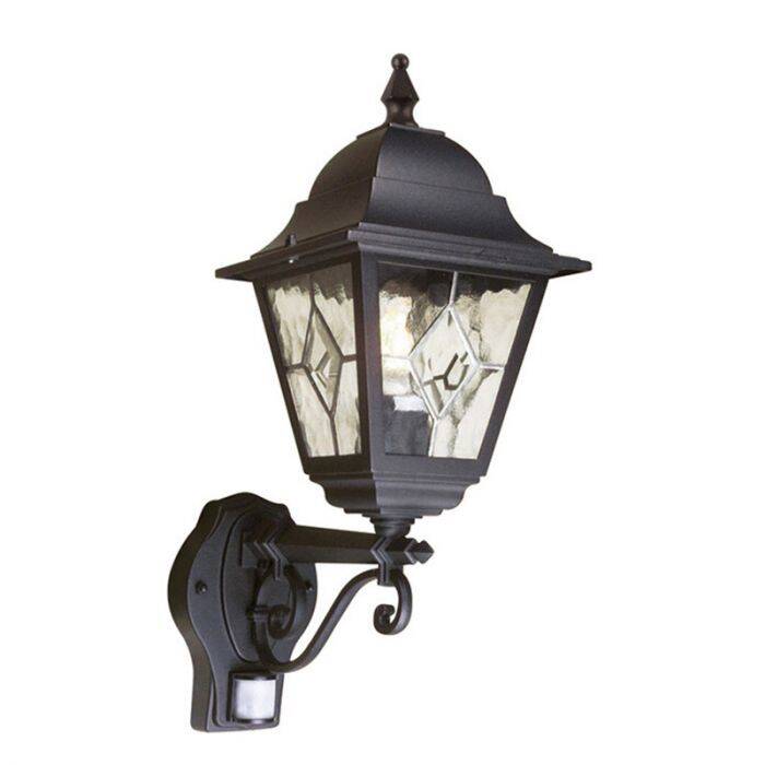 Image of Elstead Norfolk Outdoor Lantern Wall Light with PIR Sensor