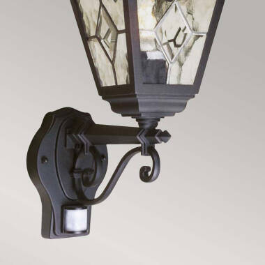Image of Elstead Norfolk Outdoor Lantern Wall Light with PIR Sensor