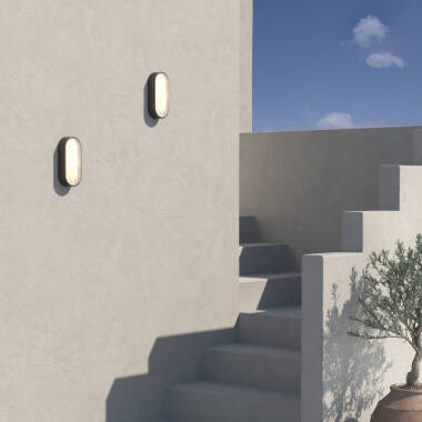 Image of Astro Montreal Oval Outdoor Flush Wall Light