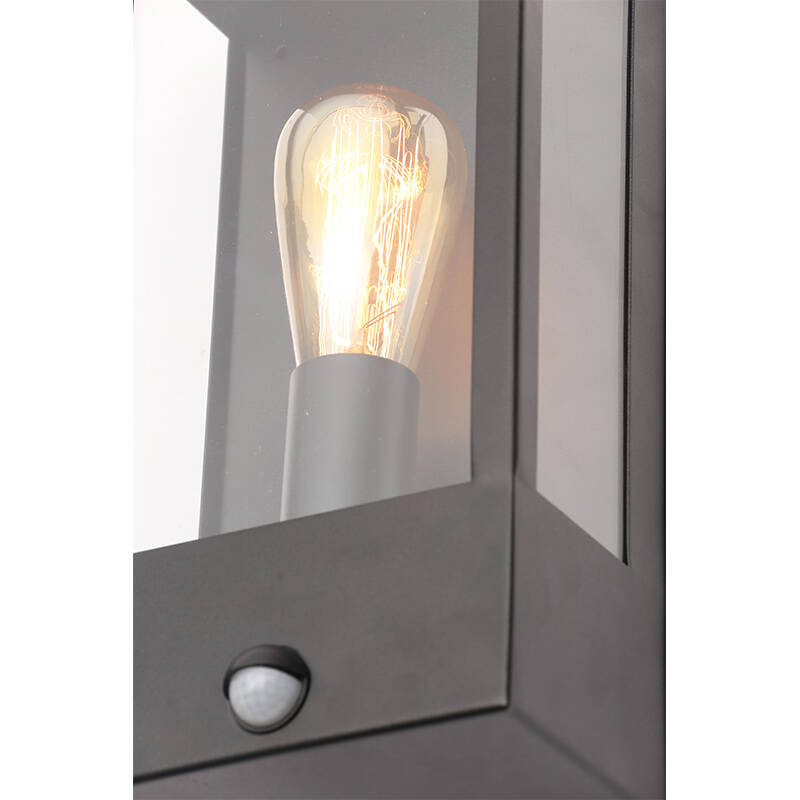 Image of Forum Minerva Half Lantern Outdoor Wall Light with PIR Sensor