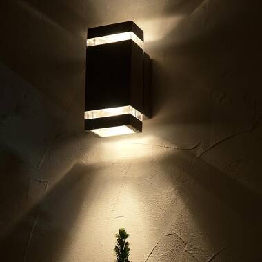 Image of Lutec Focus Square LED Outdoor Up & Down Wall Light