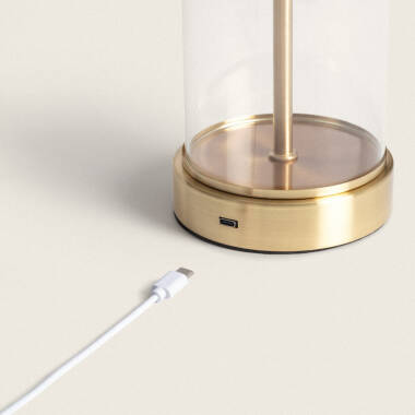 Image of Edit Echo USB Rechargeable Glass Touch Table Lamp