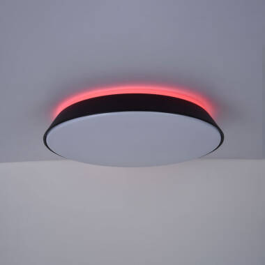 Image of Lutec Panter White and Colour Selectable LED Bluetooth Ceiling Light