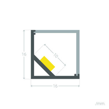 Image of 2m Triangular Aluminium Corner Profile for LED Strip