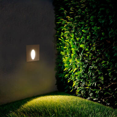Image of Edit Wabi 3W Square Oval LED Recessed Outdoor Wall Light
