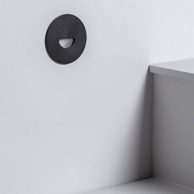 Image of Edit Guell 2W LED Round Aluminium Wall Spotlight IP65