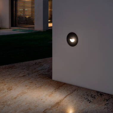 Image of Edit Guell 2W LED Round Aluminium Wall Spotlight IP65