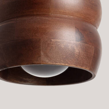 Image of Iluzzia Kanan I Wood Ceiling Pendant Light