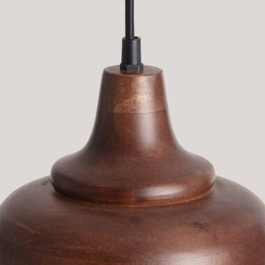 Image of Iluzzia Kanan II Wood Ceiling Pendant Light