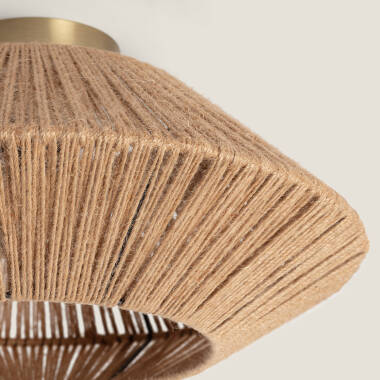 Image of Edit Big Rattan Flush Ceiling Light