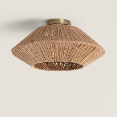 Edit Big Rattan Flush Ceiling Light