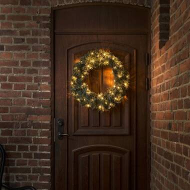 Konstsmide Christmas 60cm Amber LED Spruce Wreath Decoration