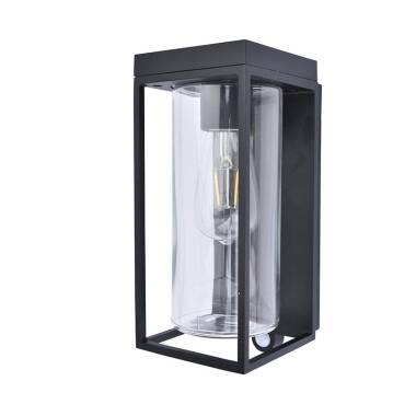 Lutec Flair Solar LED Outdoor Half Lantern Wall Light with PIR Sensor