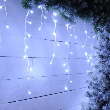 Festive 8.8M White LED Snowing Icicle String Lights