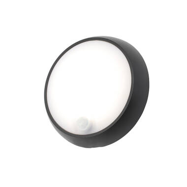 Aries 8W Cool White LED Round Coastal Bulkhead with PIR Sensor