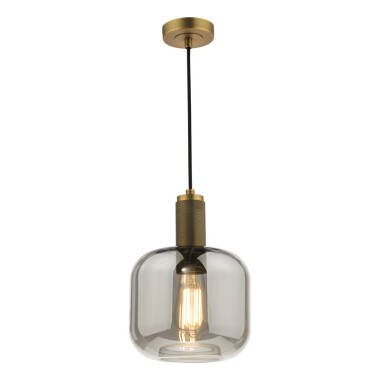 Dar Nikolas Smoked Glass Ceiling Pendant Light
