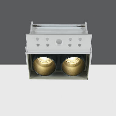 Box 6W Warm White LED Square Trimless Fixed Twin Downlight