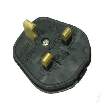 Black Rubber 13A Plug