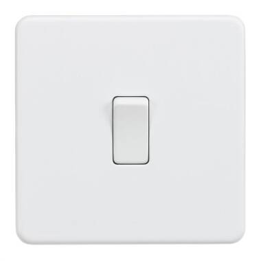Matt White Screwless 20A 1 Gang DP Switch