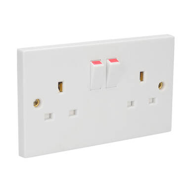 Axiom 13A 2 Gang Double Pole Switched Socket