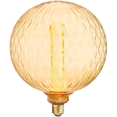 Sylvania 2.5W Very Warm White LED Ribbed Globe Gold Bulb Screw Cap