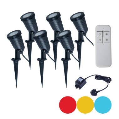 EasyFit Remote 12V Garden Lights - Ash Colour Changing LED Spotlight Kit
