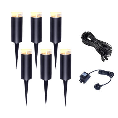 EasyFit 12V Garden Lights Botanic LED Post Lights Kit 6 Lights