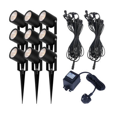 EasyFit 12v Garden Lights Fern LED Garden Spotlight Kit 9 Lights