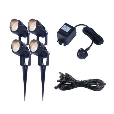 EasyFit 12v Garden Lights Palm 6W LED Garden Spotlight Kit 4 Lights