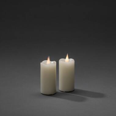 Konstsmide 100 Battery Operated LED Wax Flicker Candle
