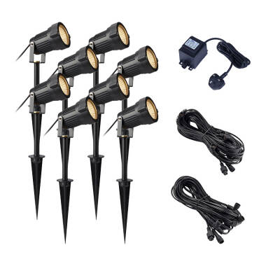 EasyFit 12V Garden Lights Bloom LED SpotLights Kit 8 Lights
