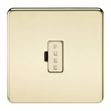 Polished Brass Screwless 13A Fused Spur