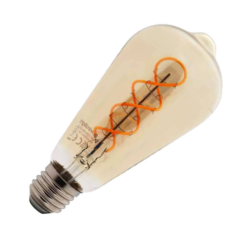 Image of Envirolight 4W Very Warm White Dimmable 320lm LED Spiral Decorative Filament Squirrel Cage Bulb